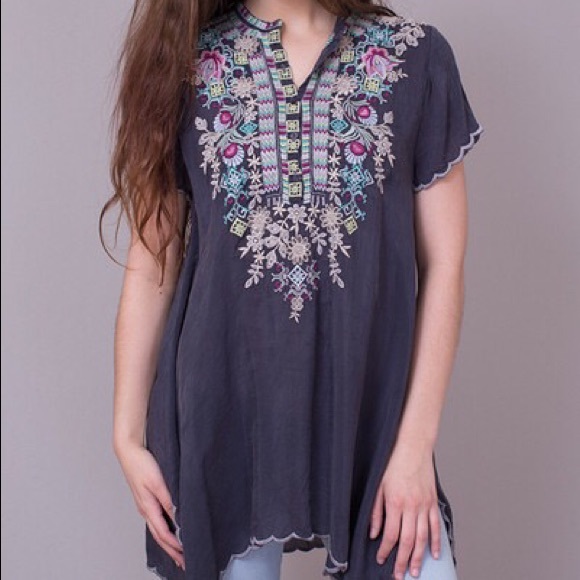 Johnny Was Tops - Johnny Was Livana White Sheer Tunic Size Small